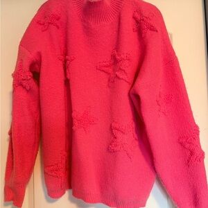 She + Sky Vibrant Pink Star Sweater